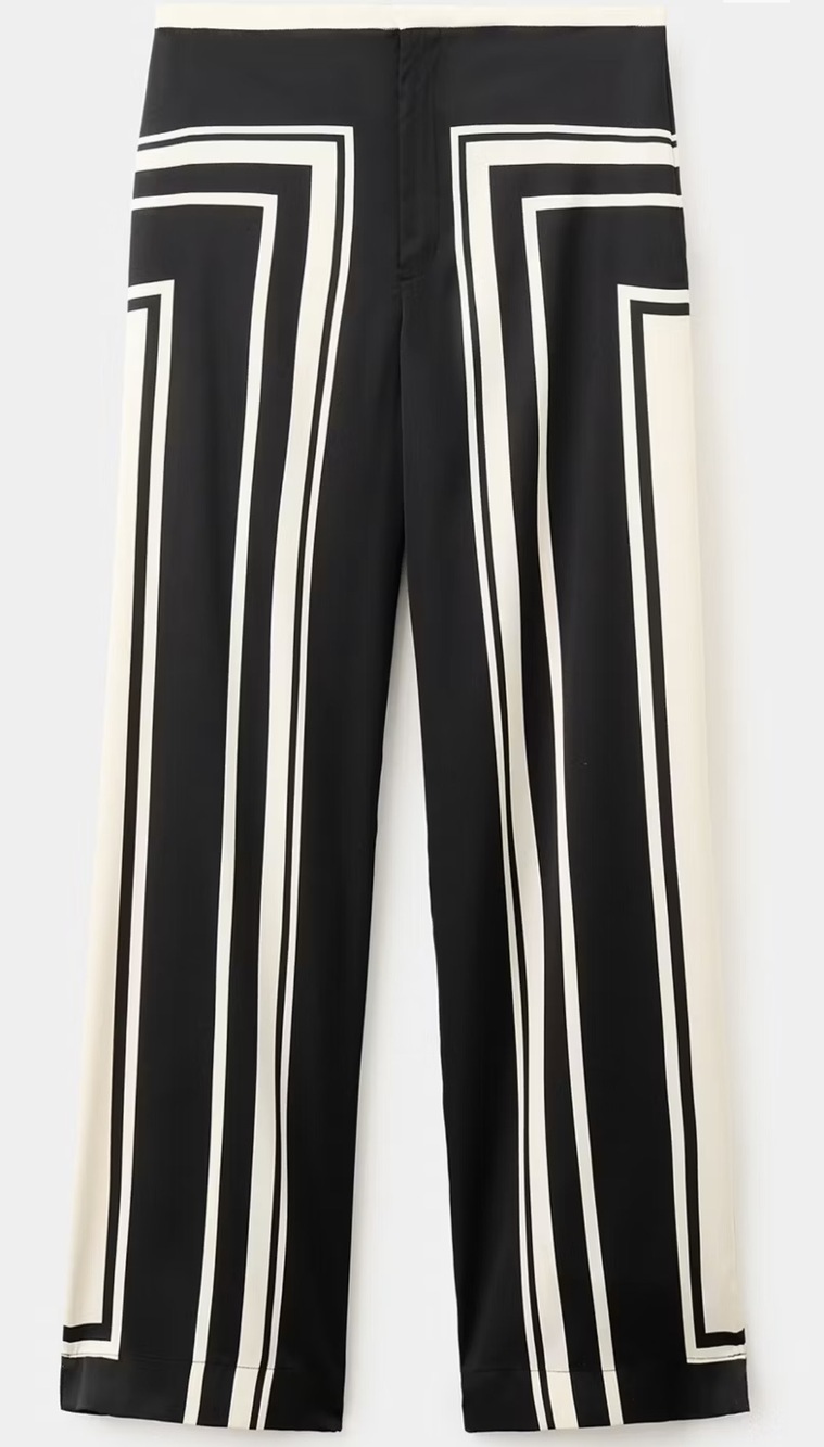 Satin printed pants